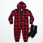 Mad Dog Concepts Girls Buffalo Bear Zip-Up Onesie Family PJ Set with Slipper Socks