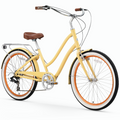 sixthreezero EVRYjourney Women's 7-Speed Cruiser Bike - Cream (Pre-Assembled)