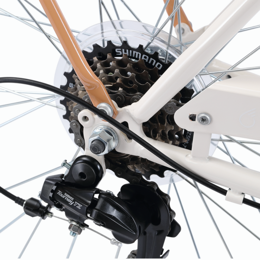sixthreezero Around the Block Women's 7-Speed Cruiser Bike - Cream Coffee (Pre-Assembled)