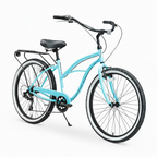 sixthreezero Around the Block Women's 7-Speed Cruiser Bike - Teal Blue (Pre-Assembled)