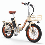 sixthreezero All-Terrain Zip n' Fold Electric Bike - Cream (Pre-Assembled)