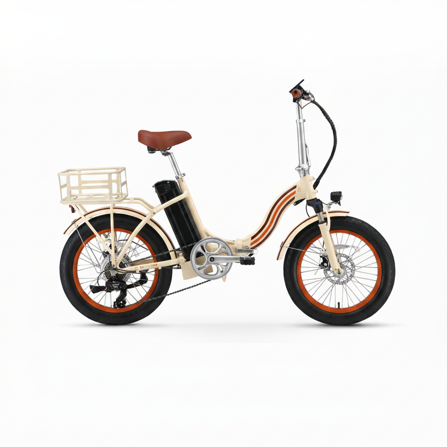 sixthreezero All-Terrain Zip n' Fold Electric Bike - Cream (Pre-Assembled)