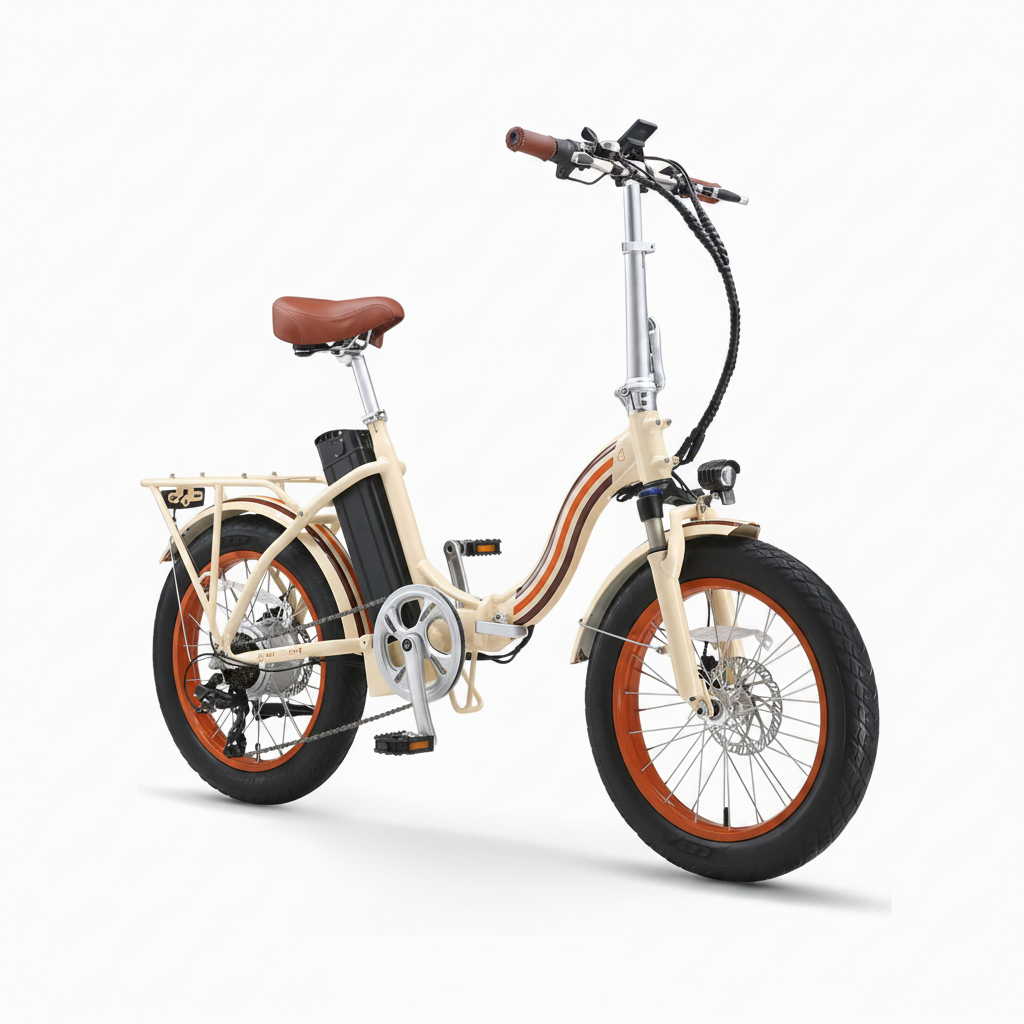 sixthreezero All-Terrain Zip n' Fold Electric Bike - Cream (Pre-Assembled)