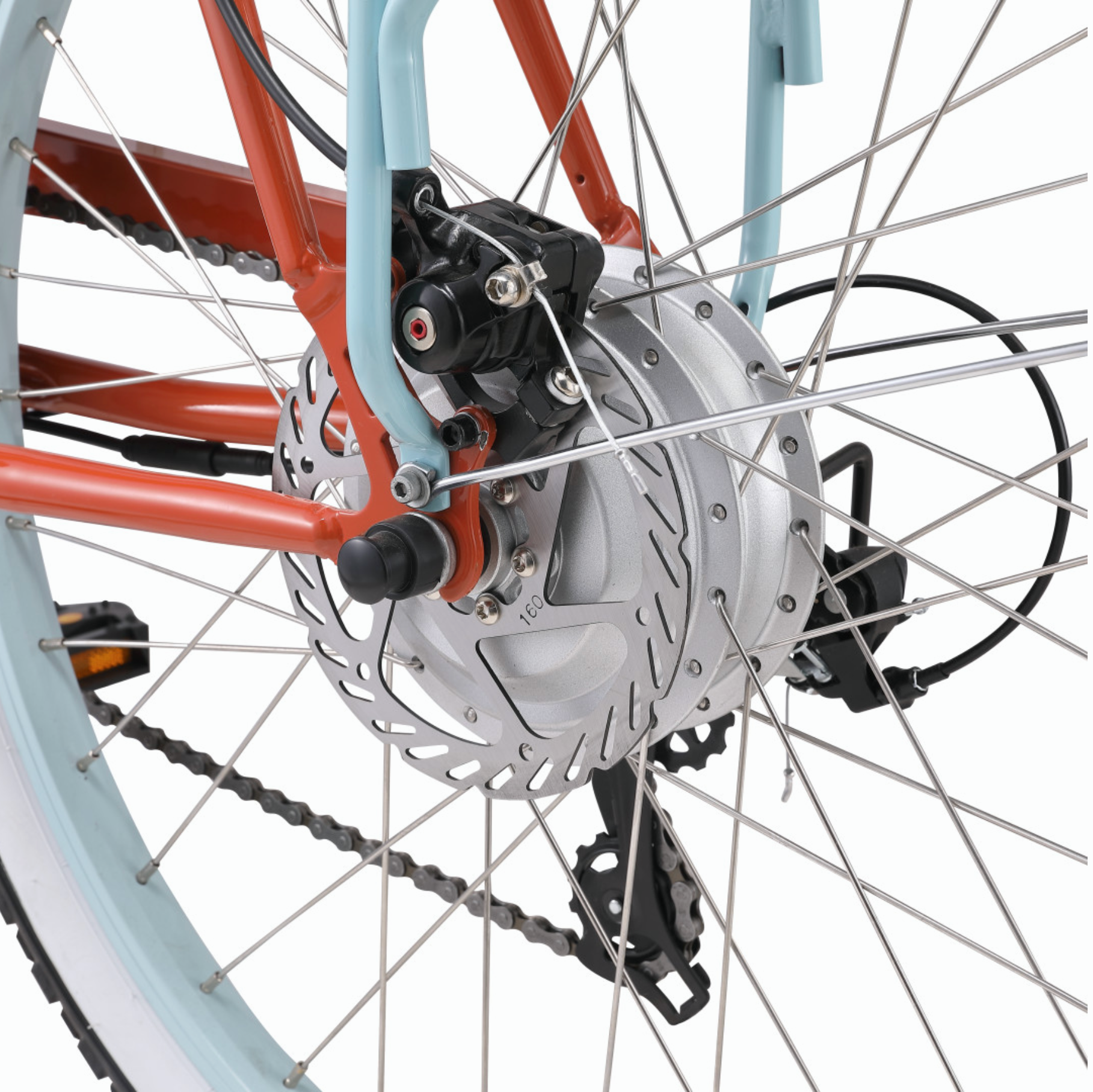 sixthreezero Men's Around the Block 500W Electric Beach Cruiser Bike - Brick Pool (Pre-Assembled)