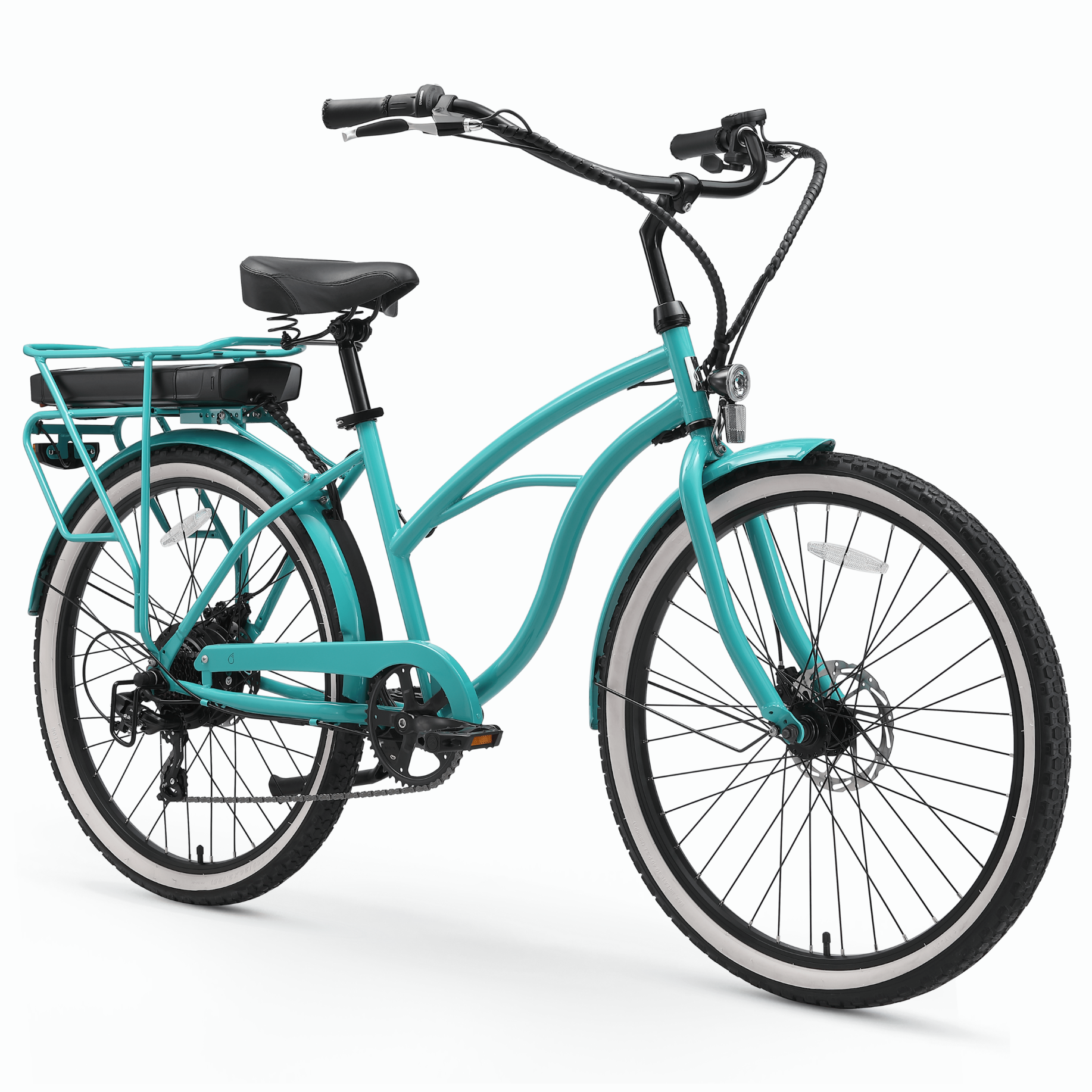 sixthreezero Women's Around the Block 500W Electric Beach Cruiser Bike - Teal (Pre-Assembled)