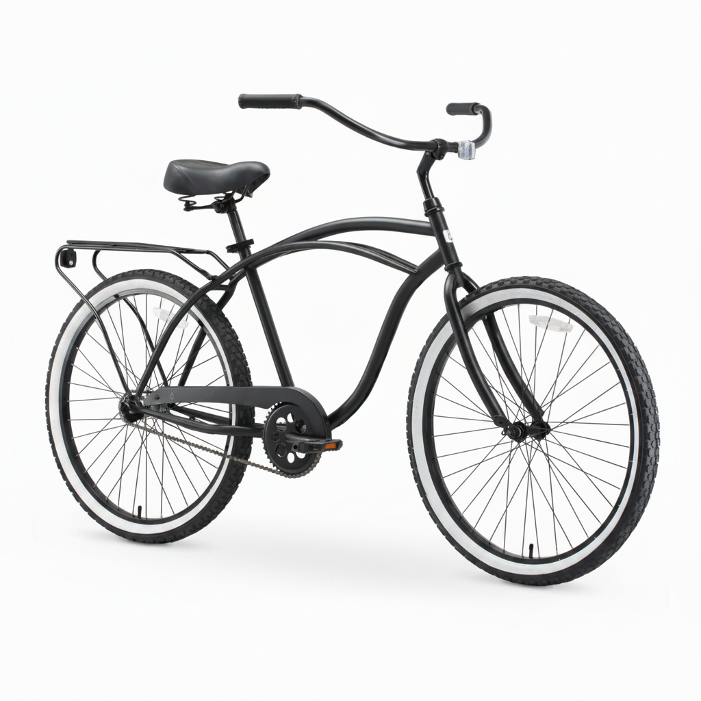 sixthreezero Men's Around the Block 7-Speed Beach Cruiser Bike - Matte Black (Pre-Assembled)