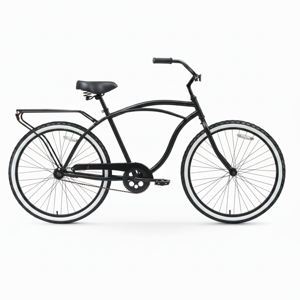 sixthreezero Men's Around the Block 7-Speed Beach Cruiser Bike - Matte Black (Pre-Assembled)