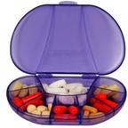 VitaCarry Weekly 7-Day Pill Organizer – Purple Daily Pill Planner