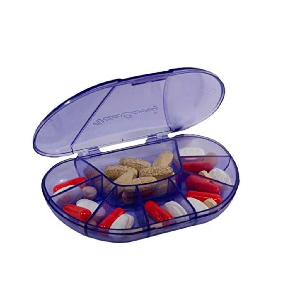 VitaCarry Weekly 7-Day Pill Organizer – Purple Daily Pill Planner