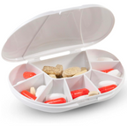 VitaCarry 8-Compartment Multi-Day Pill Box & Supplement Case (Holds Up to 60 Pills) – White