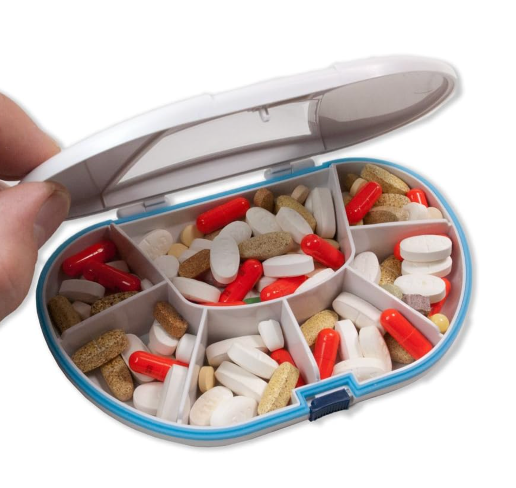 VitaCarry 7-Compartment Waterproof Pill Organizer – Airtight Daily Pill Box (Holds Up to 150 Pills)