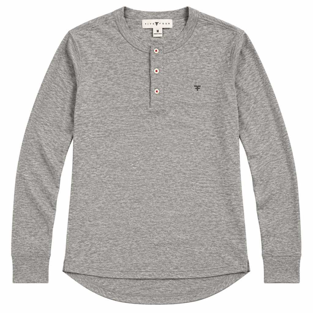 Five Four Men’s Heather Gray Long Sleeve Henley Shirt Size M NWT