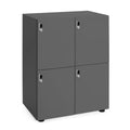 Poppin Stash 4-Door Locker, Digital, Charcoal