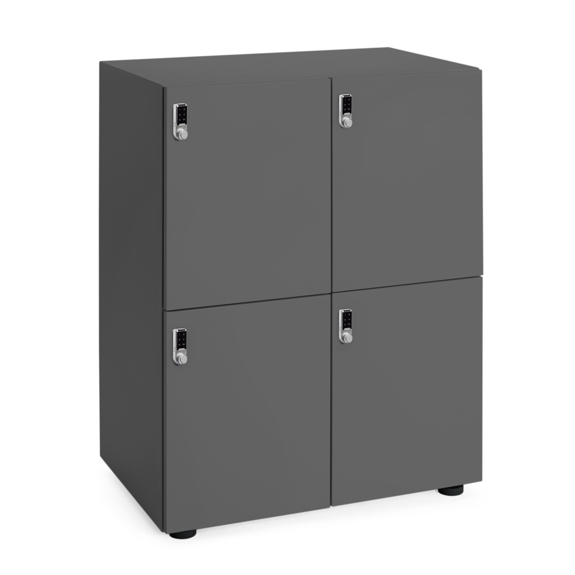 Poppin Stash 4-Door Locker, Digital, Charcoal