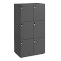 Poppin Stash 6-Door Locker, Digital, Charcoal