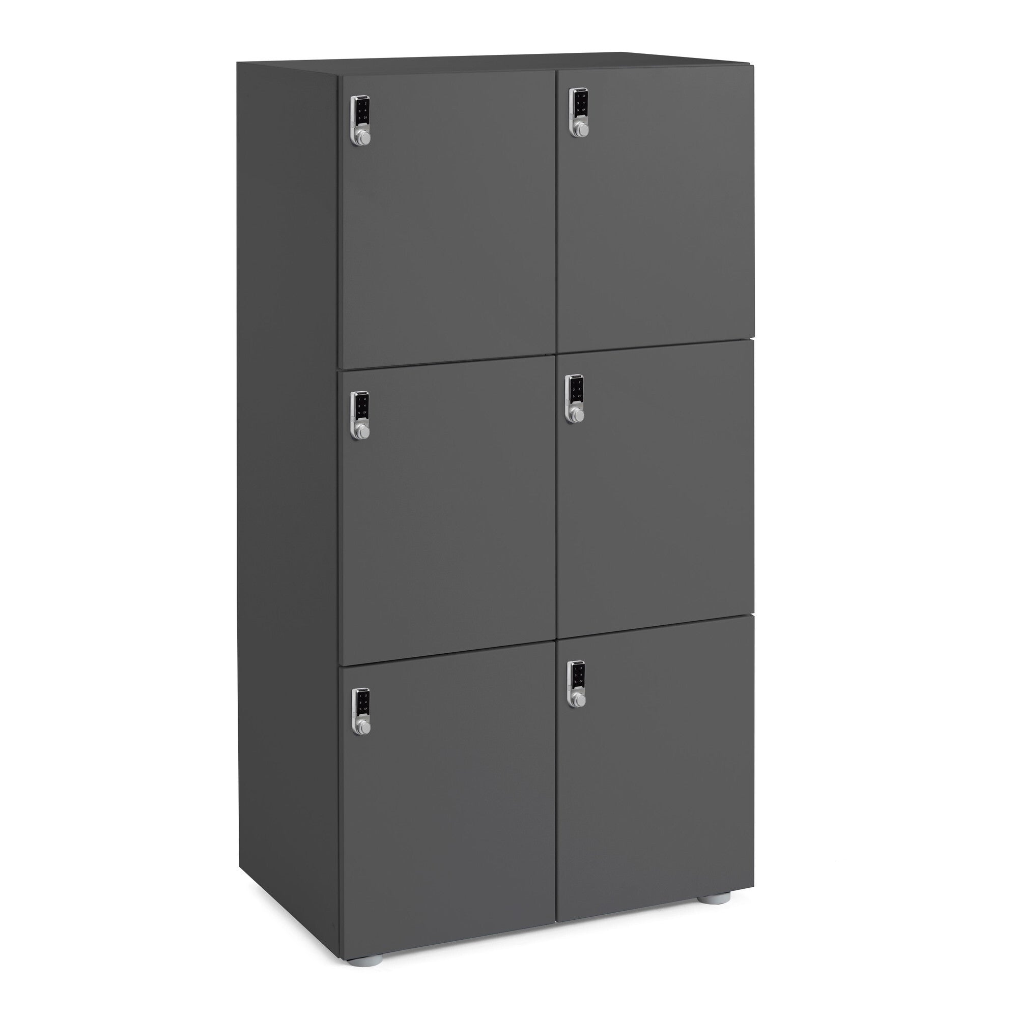 Poppin Stash 6-Door Locker, Digital, Charcoal