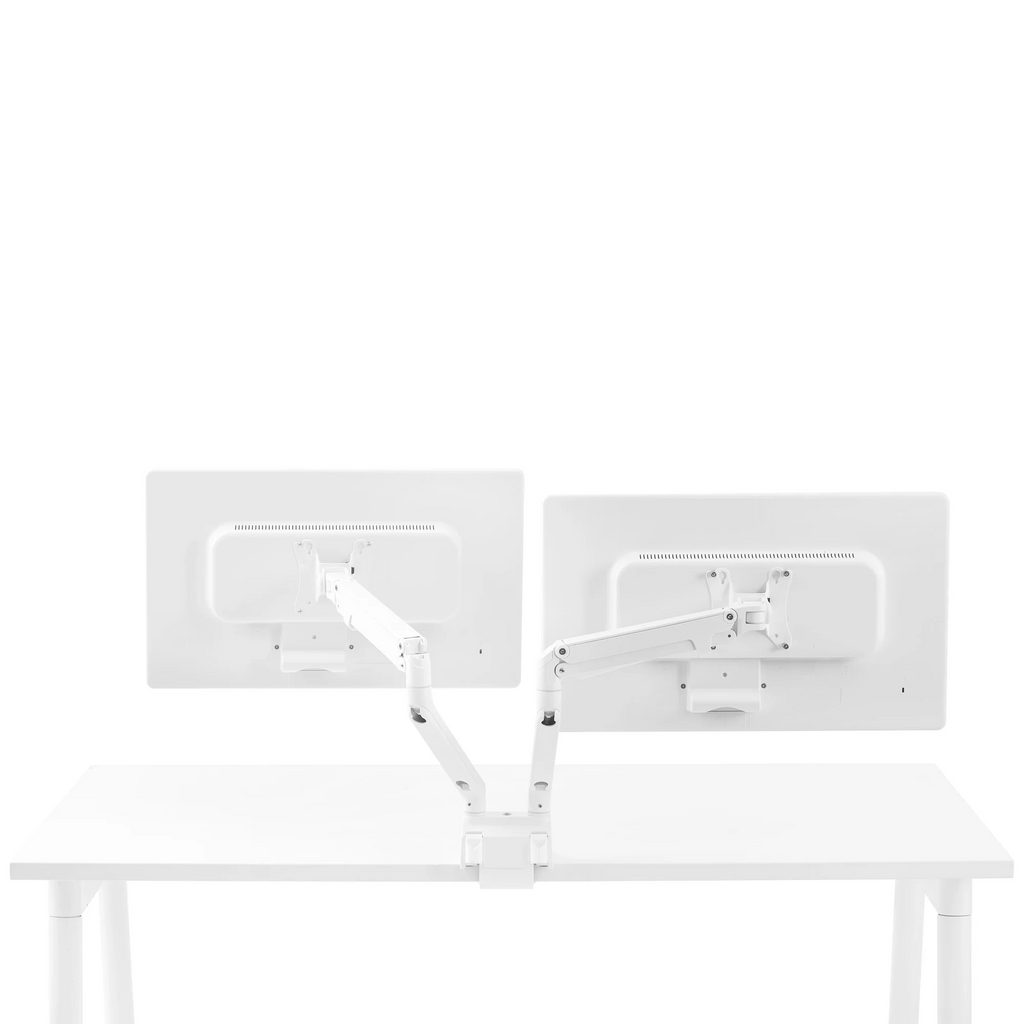 Poppin Swing Double Monitor Arm, White