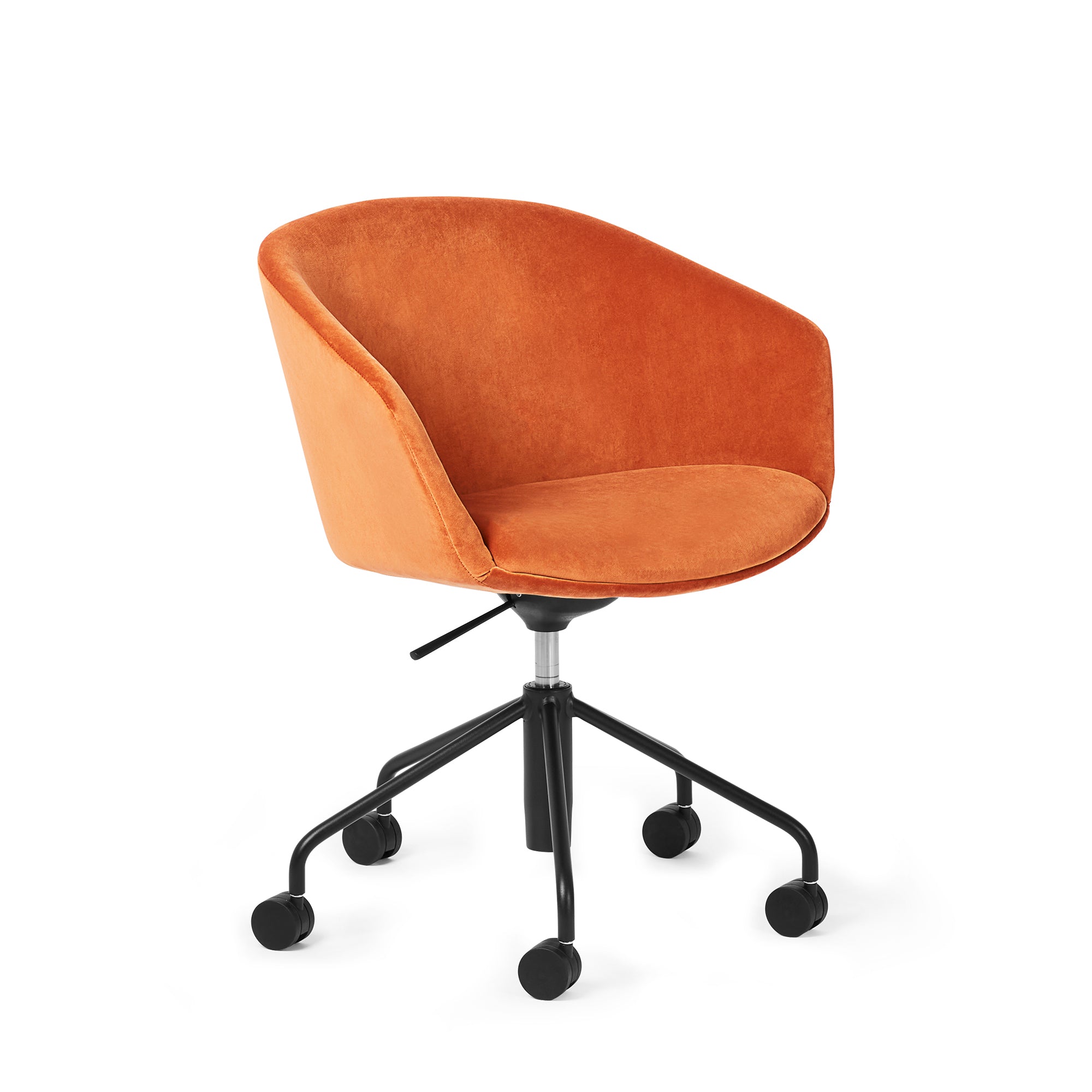Poppin Pitch Meeting Chair, Velvet Terra Cotta