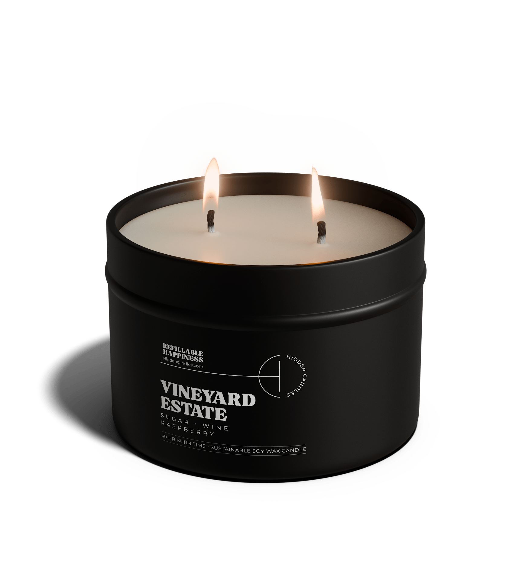 Vineyard Estate Candle 10.6 oz – Red Wine, Raspberry & Vanilla Sugar - Hidden Candles
