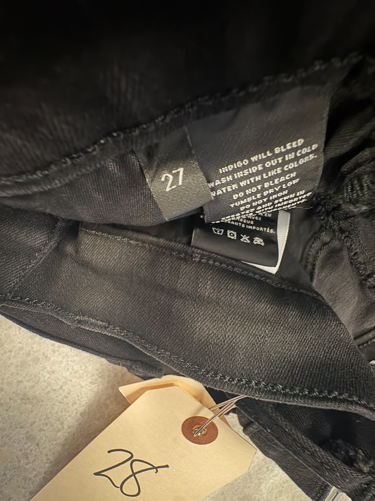 AG Adriano Goldschmied Black Super Skinny Jeans (Size 27)