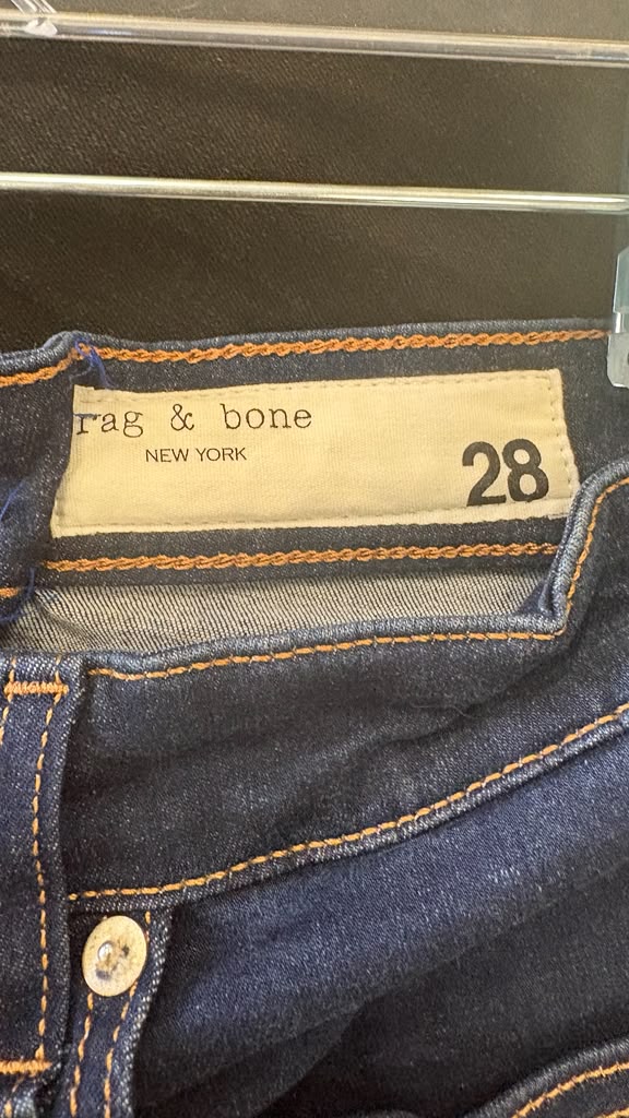 Rag & Bone New York Dark Wash Skinny Jeans (Size 28)