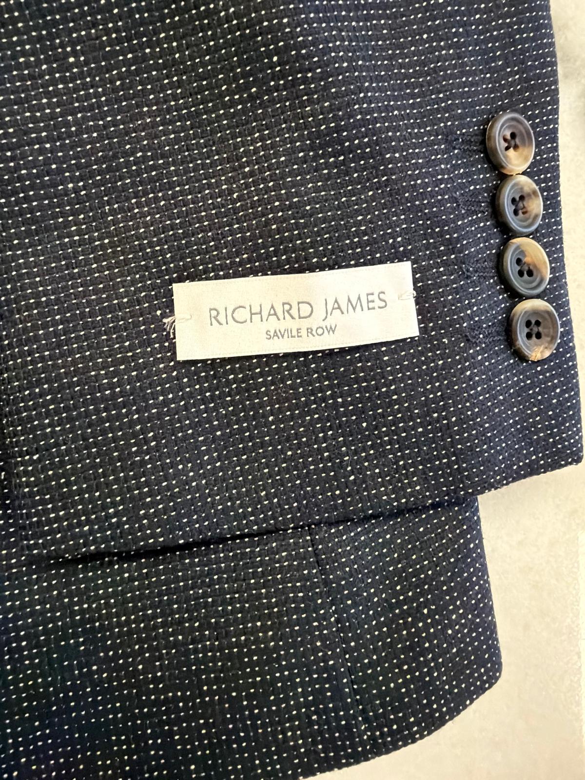 Richard James Savile Row Navy Speckle Blazer (Size 40)
