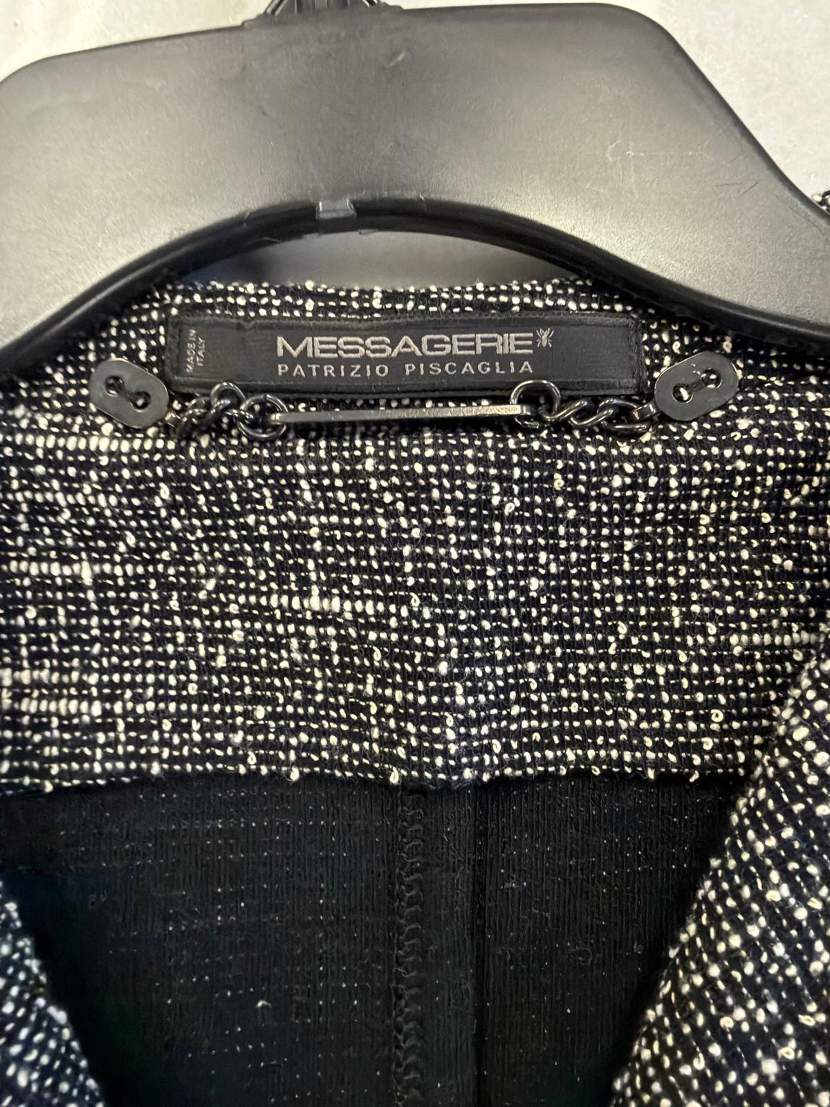 Messagerie Patrizio Piscaglia Black & White Speckled Blazer (Size 52)