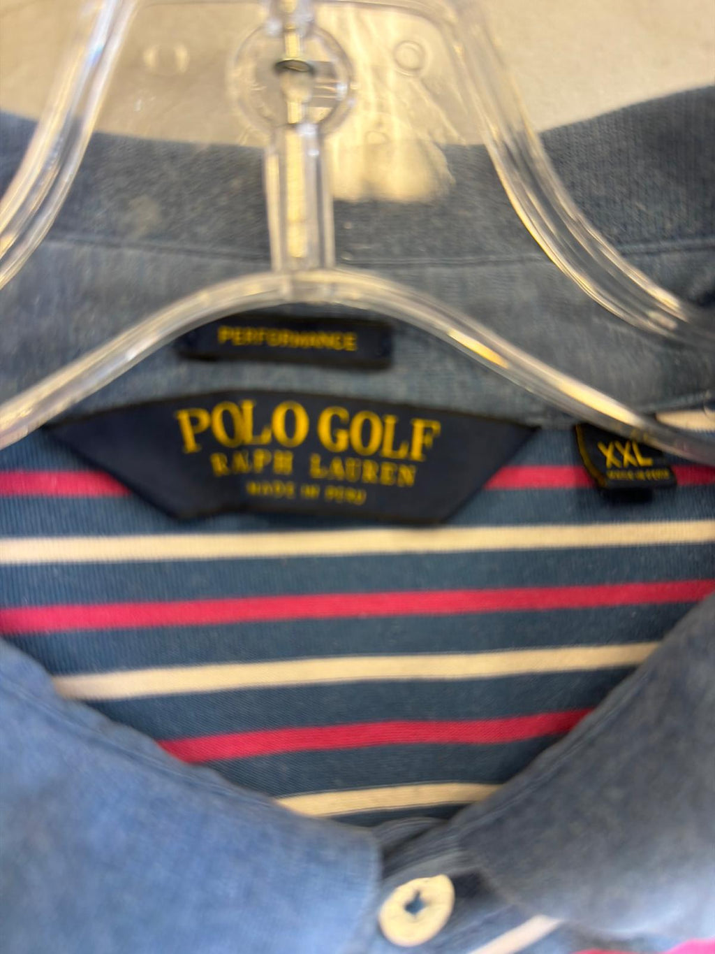 Polo Golf Ralph Lauren Performance Striped Henley Shirt (XXL)