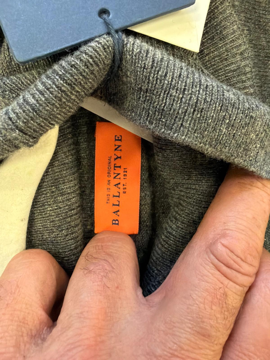 Ballantyne Derby Grey Cashmere Pullover (Size 58)
