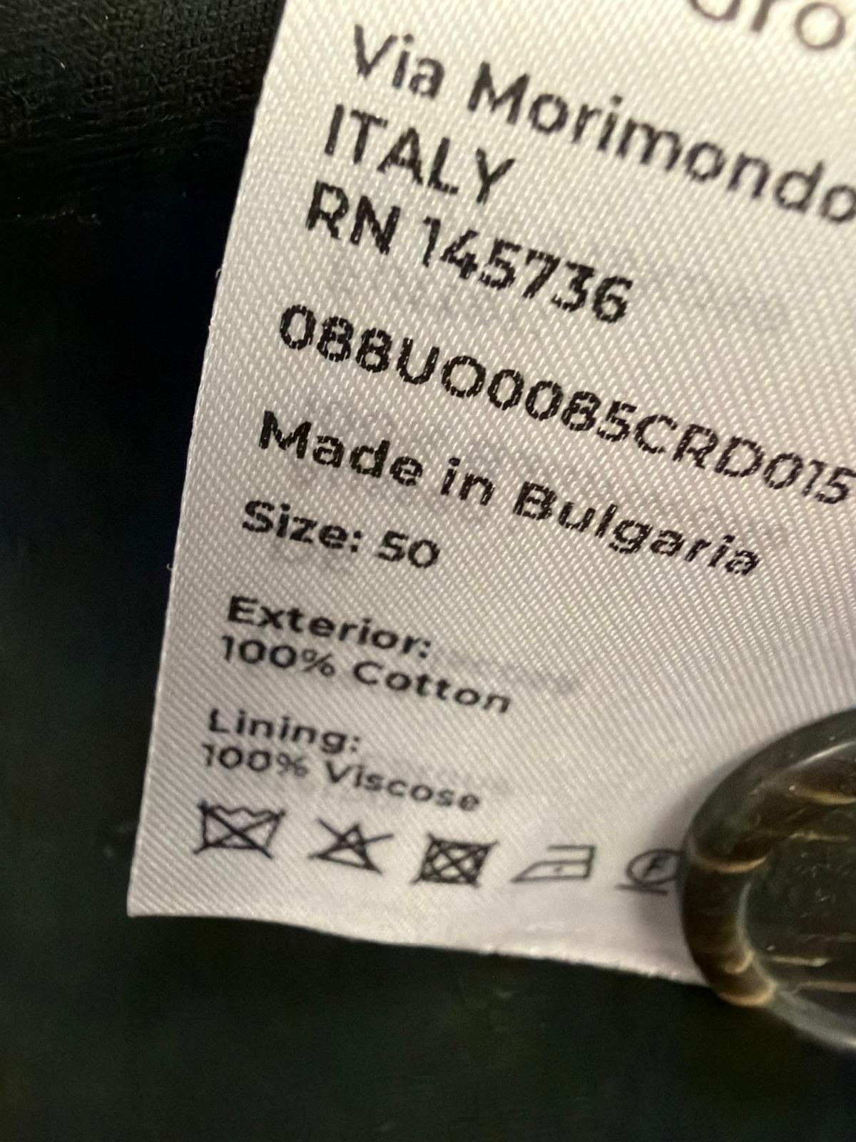 8 by Yoox Black Cotton Overcoat (Size 50)