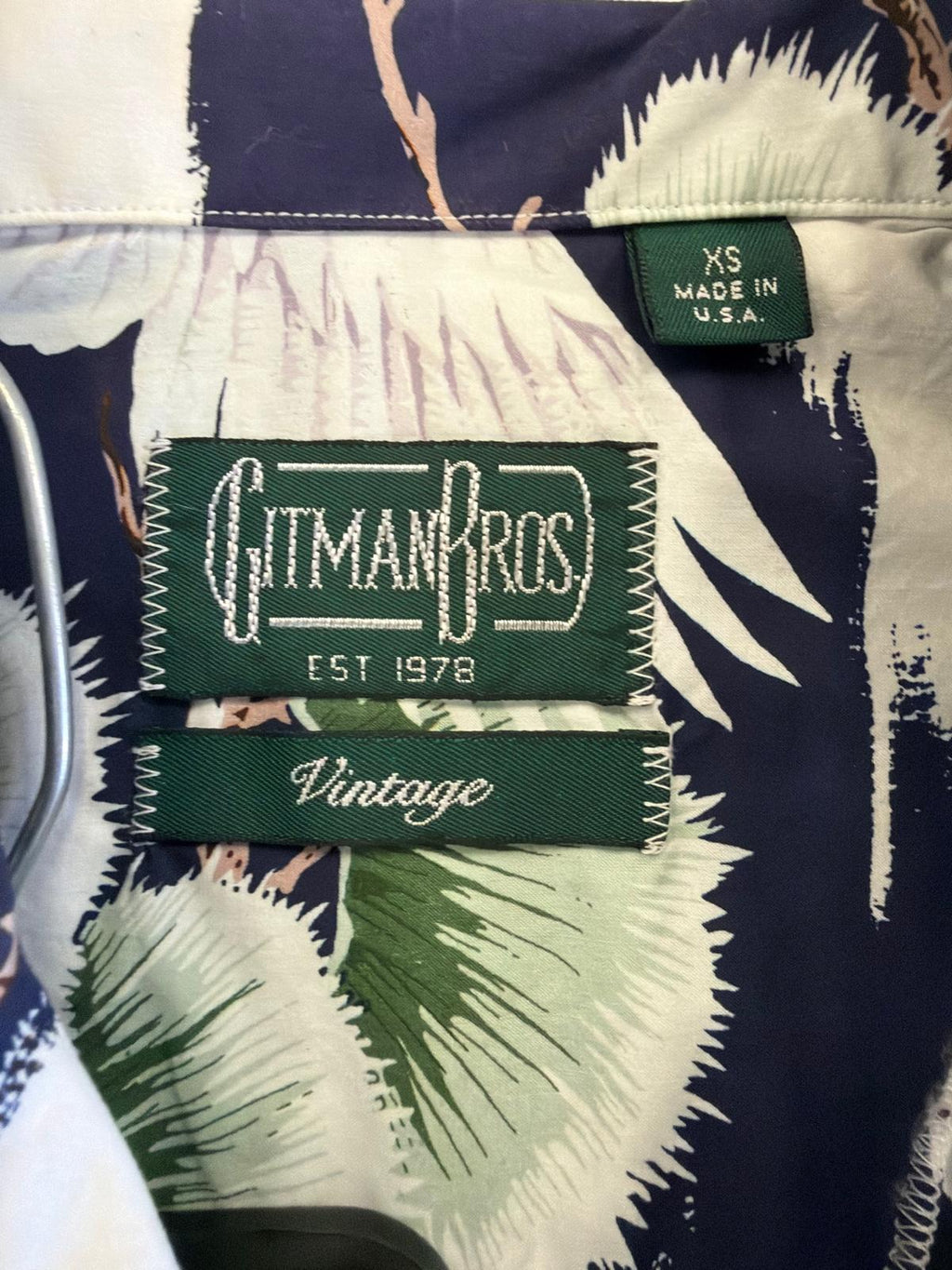 Gitman Bros. Vintage Crane & Pine Short Sleeve Shirt (XS)