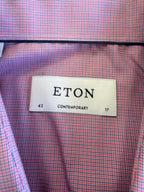 Eton Contemporary Pink Micro-Check Dress Shirt (Size 43/17)