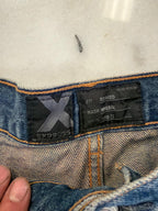 Express X Relaxed Fit Mineral Wash Jeans (Frayed Hem)