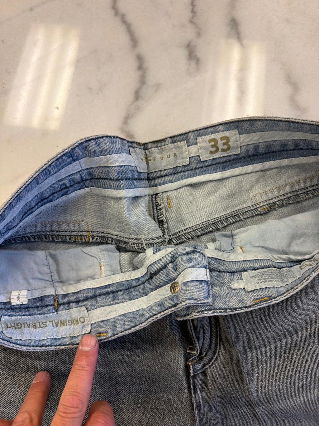 FIVE FOUR Original Straight Grey Jeans (Size 33)