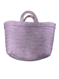 Organic Modernism Woven Tote Bag L 16''x 12'' (Pink and White Chevron Set of 3)