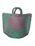 Organic Modernism Woven Tote Bag L 16''x 12'' (Mauve and Green Chevron Set of 3)