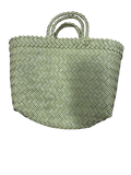 Organic Modernism Woven Tote Bag L 16''x 12'' (Green and Blue Chevron  Set of 3)