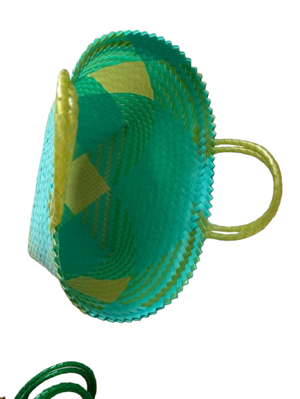 Organic Modernism Woven Tote Bag XL 19''x 12'' (Teal and Lime Green Chevron Set of 3)