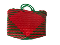 Organic Modernism Tote Bag XL 19''x 12''(Red-Orange with Green Set of 3 Bags)
