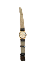 Vintage Genie Leather Gold-Tone Watch - Battery Required