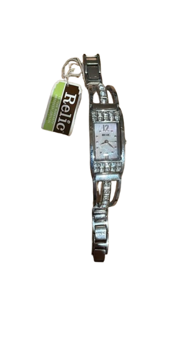 Vintage Relic by Fossil Women's Silver-Tone Rhinestone - Battery Required