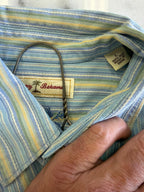 Tommy Bahama 100% Silk Striped Short Sleeve Shirt (Size L)