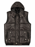 Zara Man Faux Leather Puffer Vest