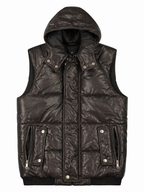 Zara Man Faux Leather Puffer Vest
