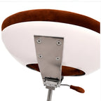 Ricardo Fasanello Modern Space Age Round Brown Suede Swivel Office Chair with White Shell