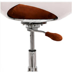 Ricardo Fasanello Modern Space Age Round Brown Suede Swivel Office Chair with White Shell