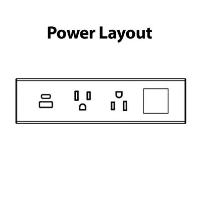 Dean 2-Power Outlet, USB-A & USB-C Charging Port, 1 Open Data Port Under Desk Power Module
