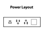 Dean 2-Power Outlet, USB-A & USB-C Charging Port, 1 Open Data Port Under Desk Power Module