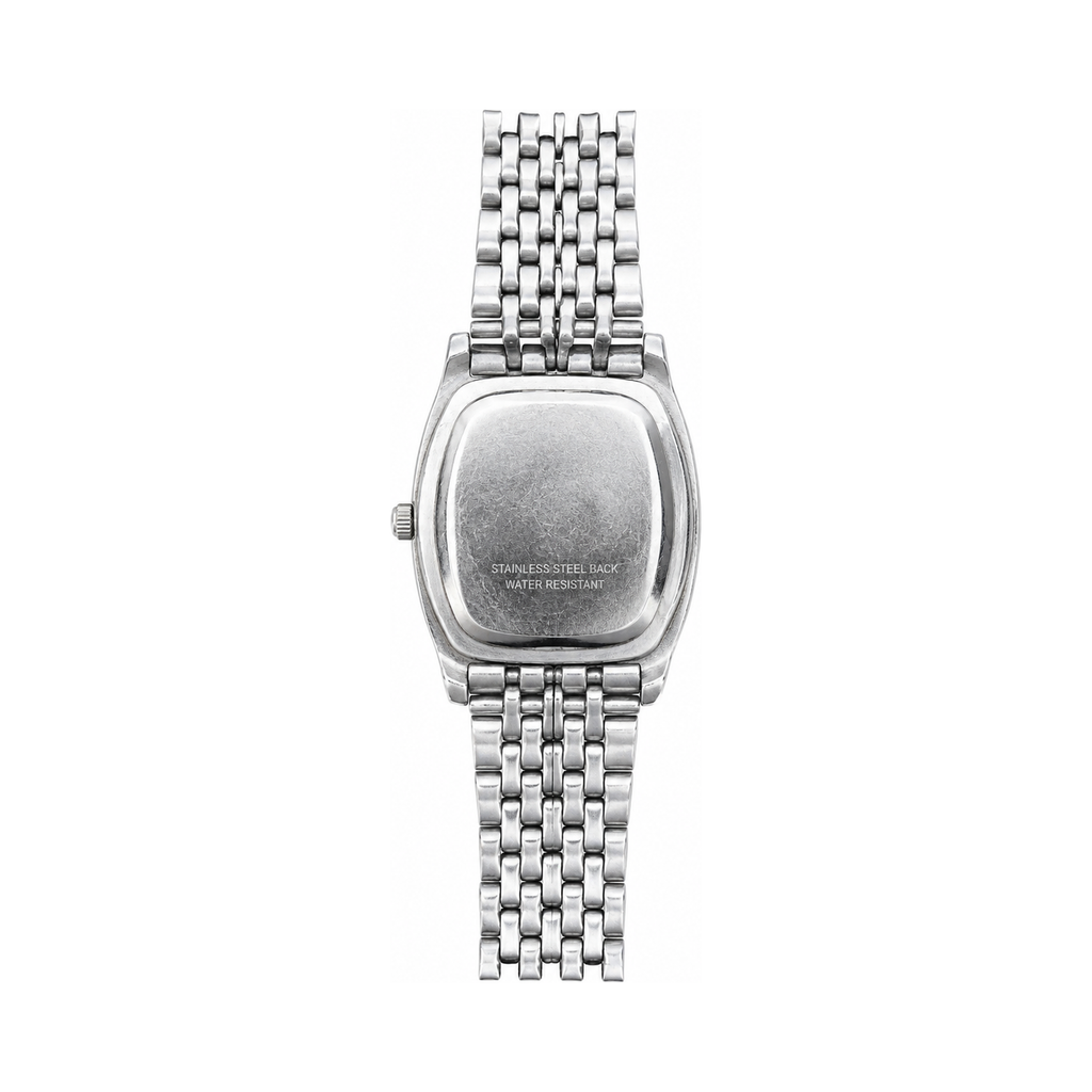 Vintage Edward Lynn Square Bracelet Watch - Silver/Black Dial - Battery Required