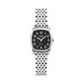 Vintage Edward Lynn Square Bracelet Watch - Silver/Black Dial - Battery Required